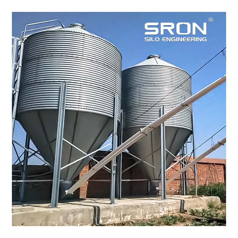 SRON Small Capacity Silo 20 tons 30 tons 50 tons Grain Silo Cattle Feed Storage Silo In Animal Feed Line