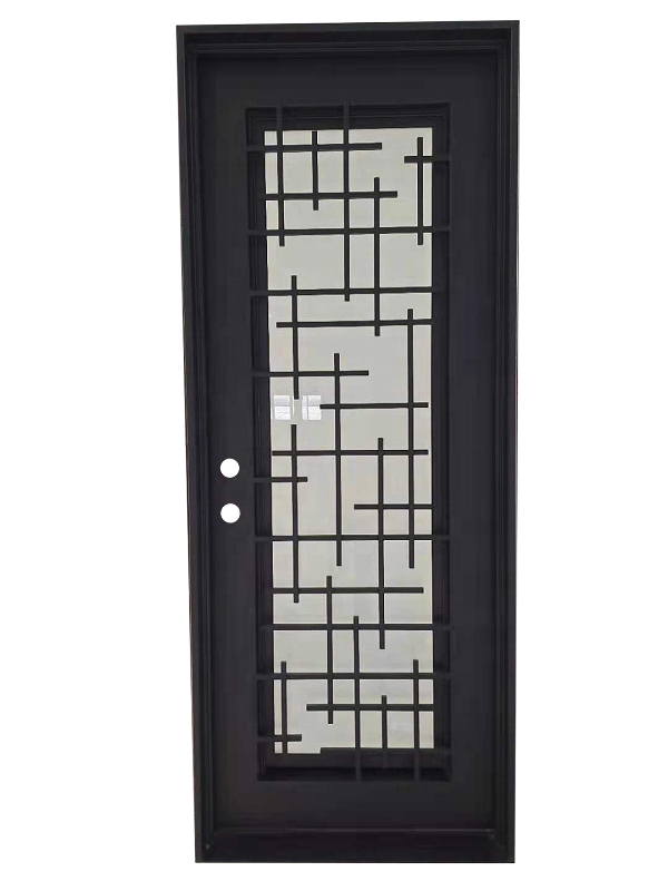 Modern front entry wrought iron doors, removable bug screen  ID-222 customized iron door European style Interior door