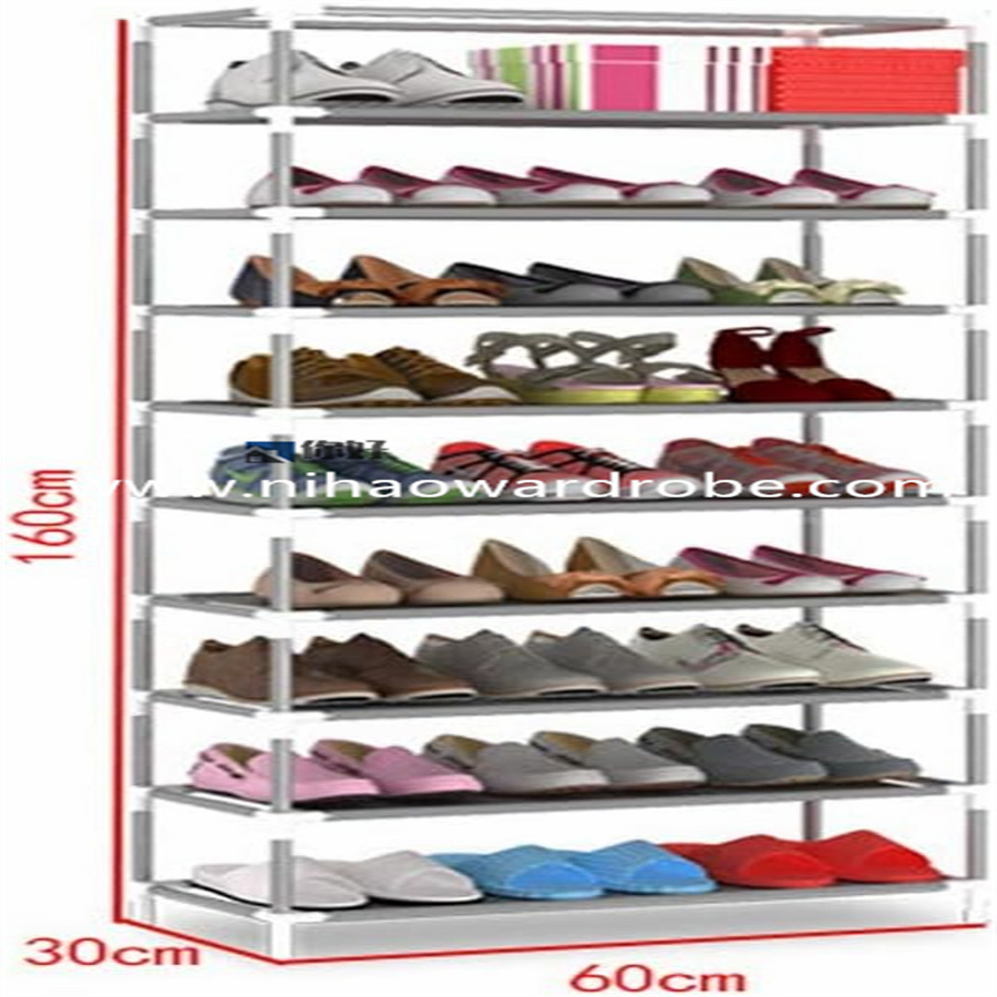 Non Woven Shoe Rack Portable Organizer Canvas Shoe Cabinet Space Saving Metal Shelf Shoe Rack With Cover