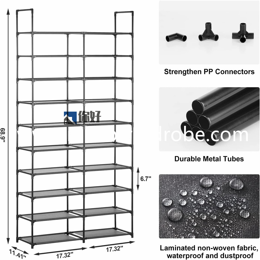 shoe rack rotatable TKA 2 doors DIY nonwoven shoe storage shelf