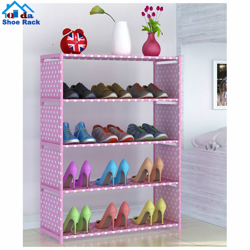 6 tire non-slip fabric frame high heels shoes rack for sales