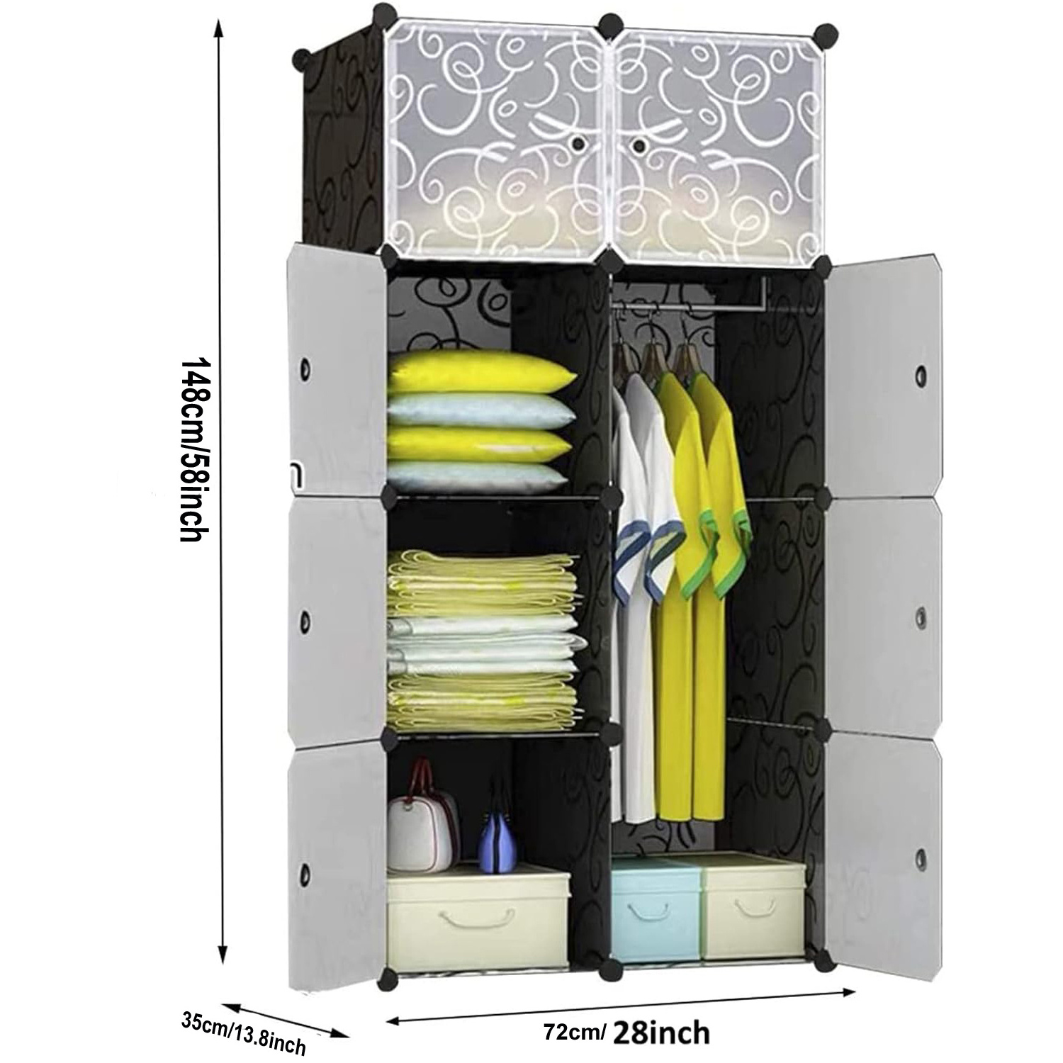 Multi-tier Children's Wardrobe Free Safe for Storing Baby Clothes Plastic Snack Cabinet, Large Baby Clothing Storage Cabinet