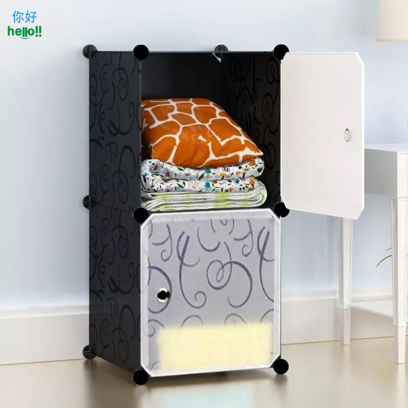 Plastic Wardrobe Bedroom Wardrobe Furniture 7 Doors Modern Storage Cabinet With Clothes Hangers And Shelf