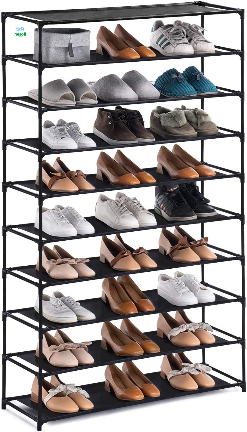 Large 5-tier Metal Shoe Shelf Space Saving Storage Organizer For Closet Bedroom