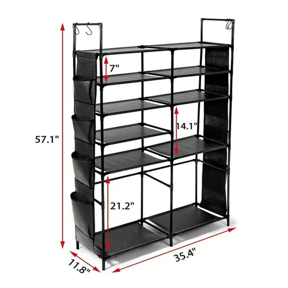 Wholesale 6 Tier Shoe Storage Cabinet 24 Pair Plastic Shoe Shelves Organizer Shoe Rack For Closet Hallway Bedroom Entryway