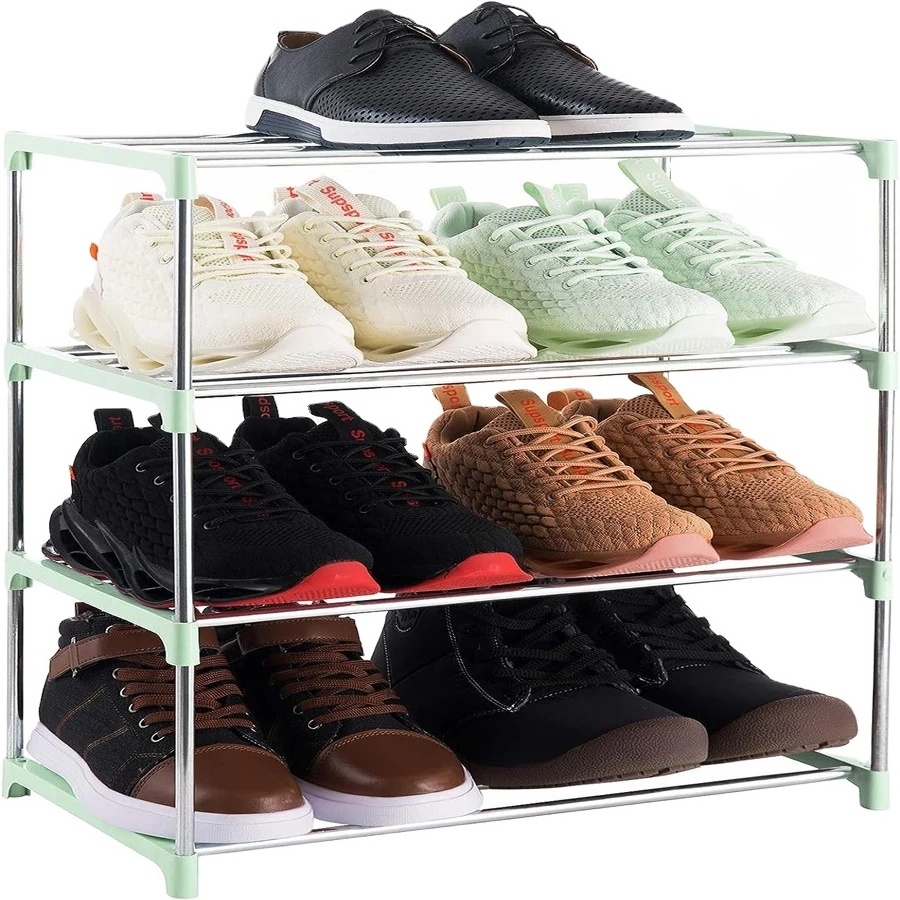 High Quality Canvas Shoe Rack Simple Trending 3-tier Stackable Expandable Adjustable Fabric Shoe Shelf Storage Organizer