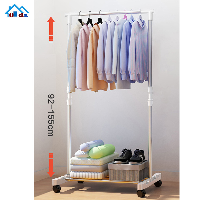 Heavy duty single pole extendable clothes hanging stand