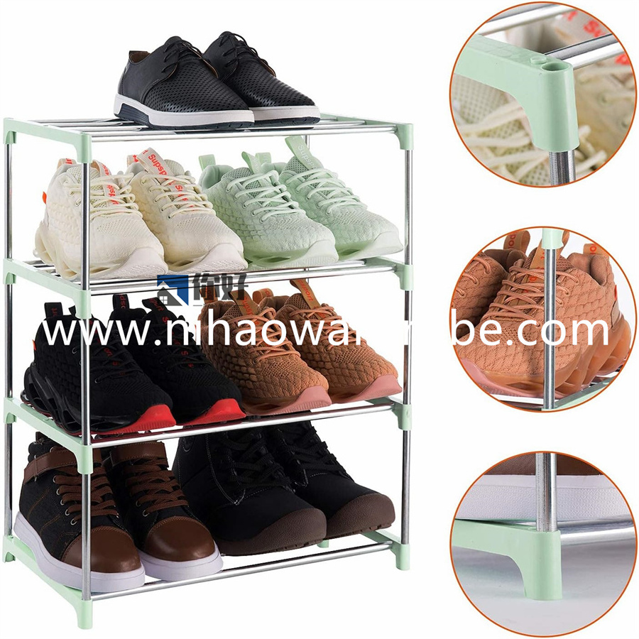 High Quality Canvas Shoe Rack Simple Trending 3-tier Stackable Expandable Adjustable Fabric Shoe Shelf Storage Organizer