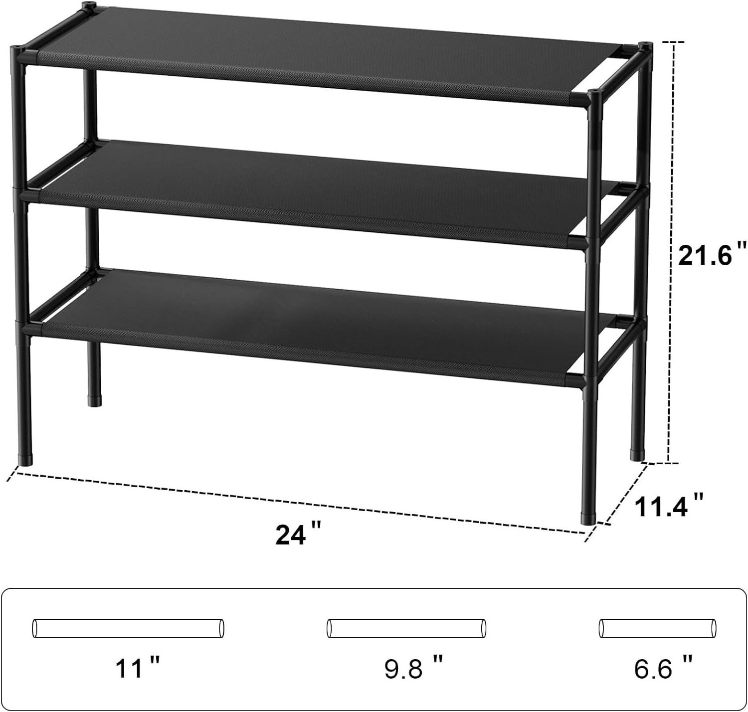 3-Tier Shoe Rack Shoe Organizer Shoe Rack for Closet