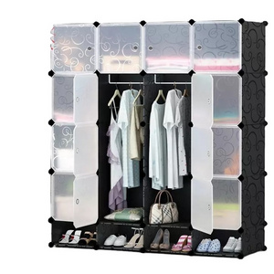 Portable Closet Storage Organizer Wardrobe Clothes Rack With Shelves