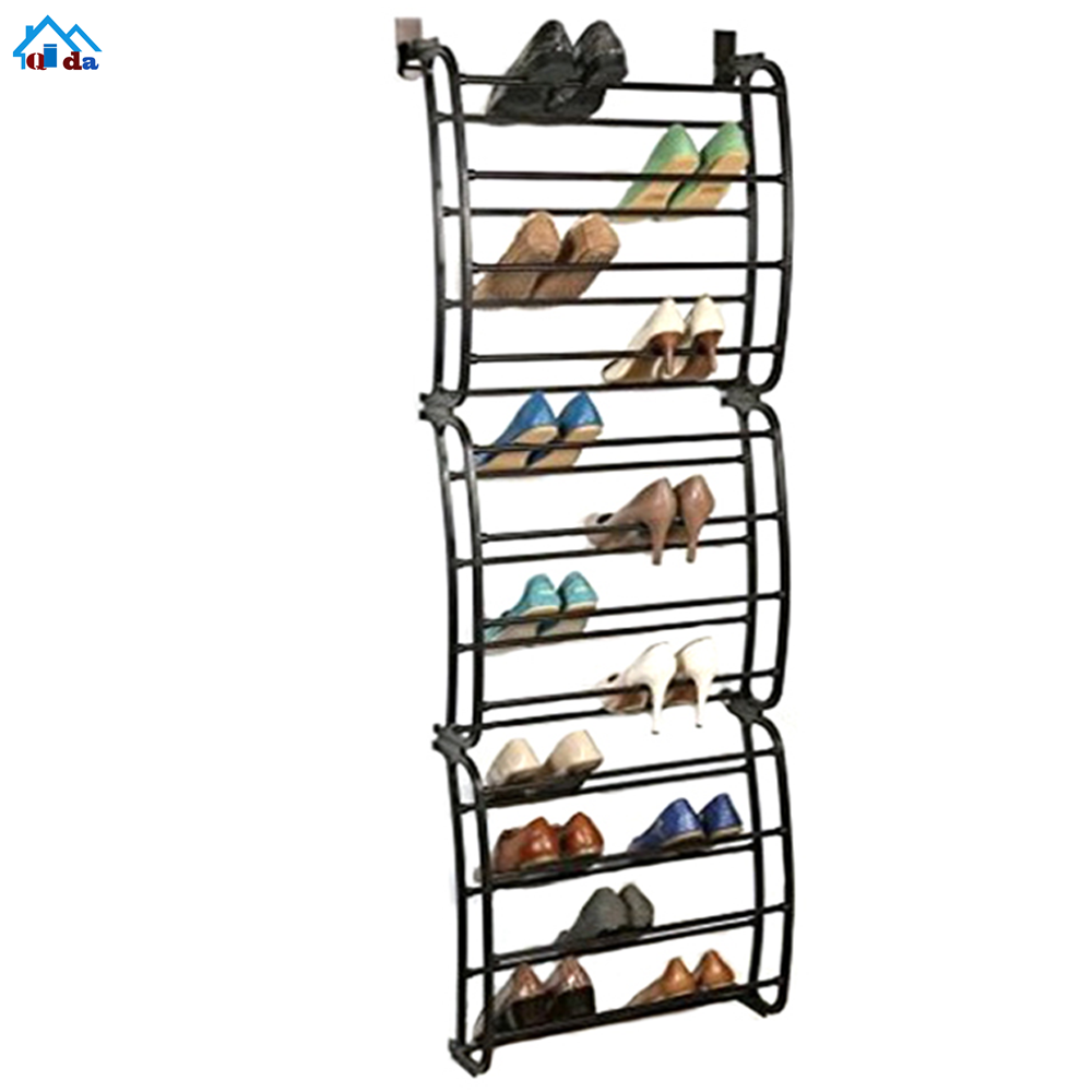 7 Tiers Portable Shoe Rack Closet with Fabric Shoe Storage Organizer Cabinet Black