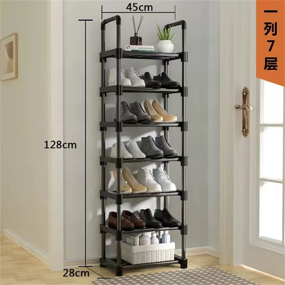 Hot Bamboo Shoe Rack Organizer Black 2 Layer Durable Stand Shoe Shelf Cabinet For Sale