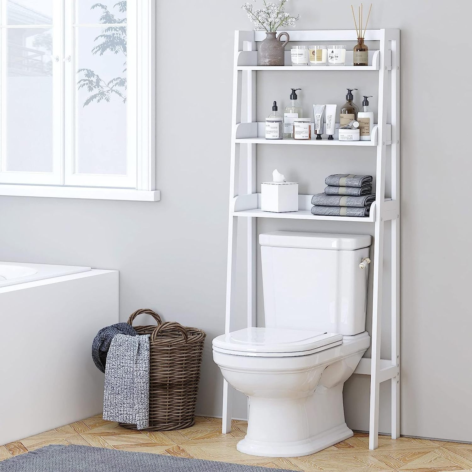 3-Shelf Bathroom Organizer Over The Toilet, 3-Tier Shelf, Spacesaver