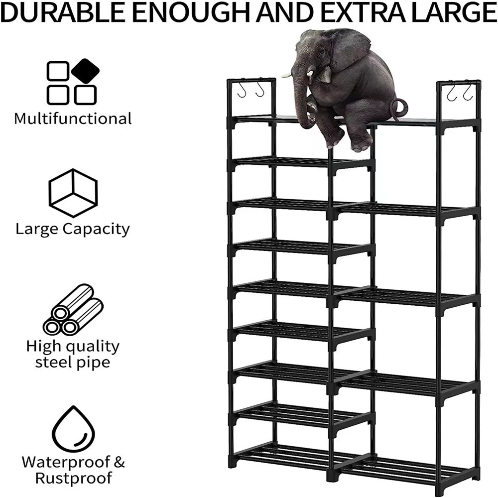 Home Furniture 3 Tiers Slant Shoe Shelf For Sale Cheap Metal Shoe Rack Wire Shoe Rack