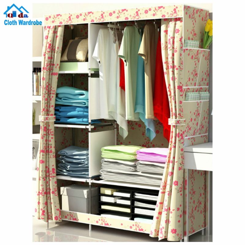 high-quality cheap portable bedroom closet cabinets storage closet organizers folding wardrobe steel almirah