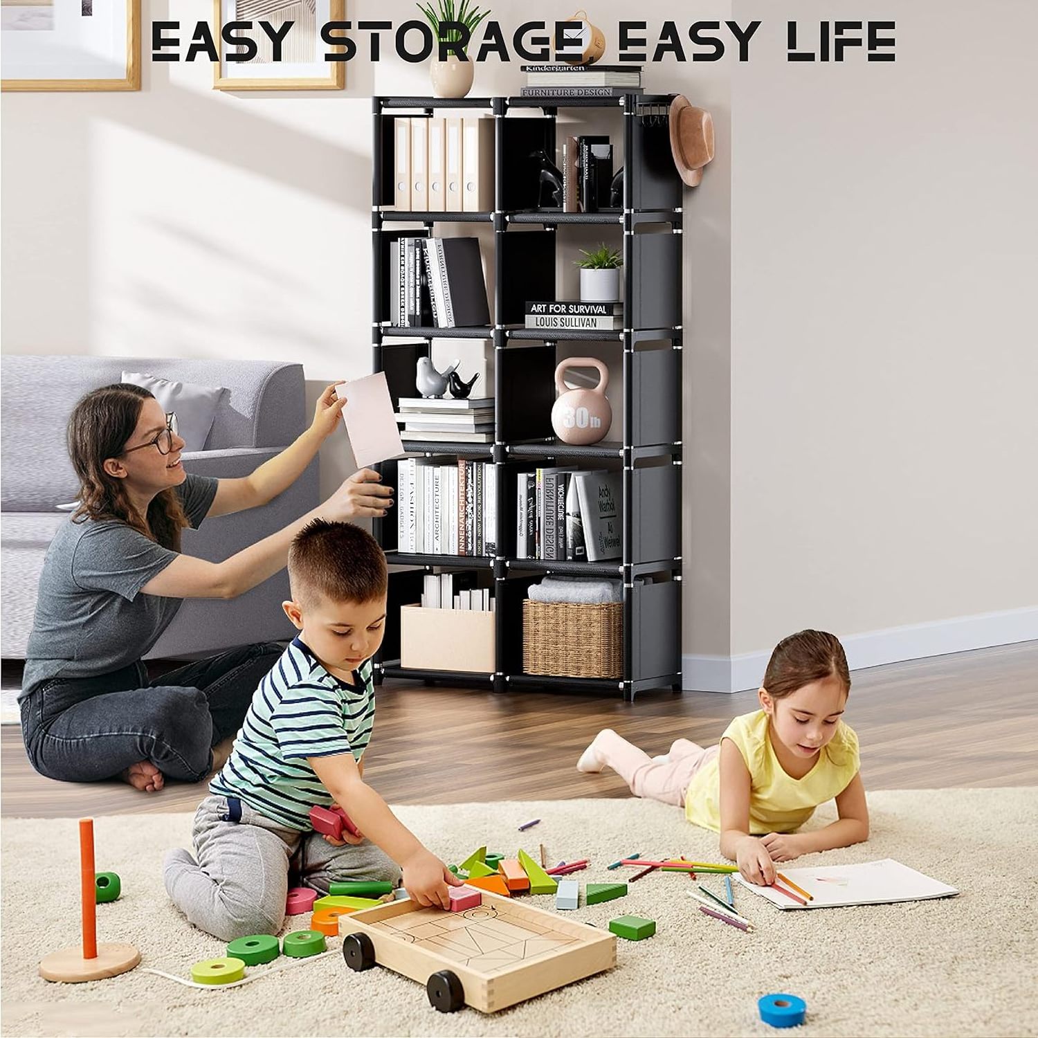 6-cube Diy Closet Organizer Storage Shelves Plastic Cube Storage Cubes Modular Book Shelf Organizer Plastic Closet Cabinet