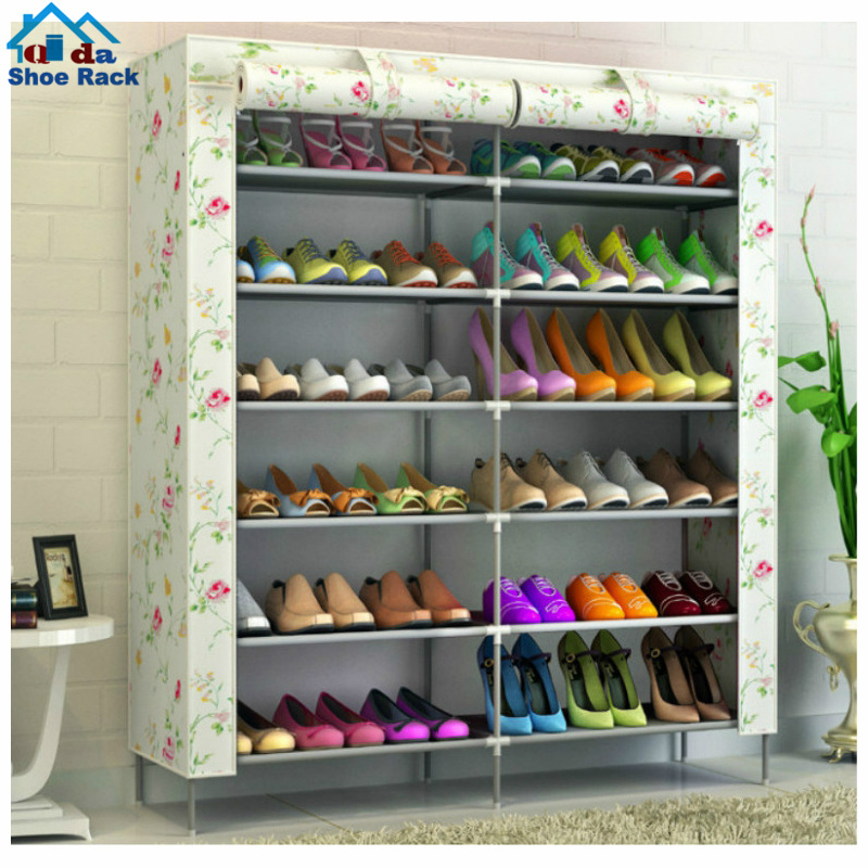 Multi Use DIY Plastic 10 Cube Shoe Rack 5 Tier Portable Closet Wardrobe Organizer Bookcase Shoes Cabinet Storage Tower