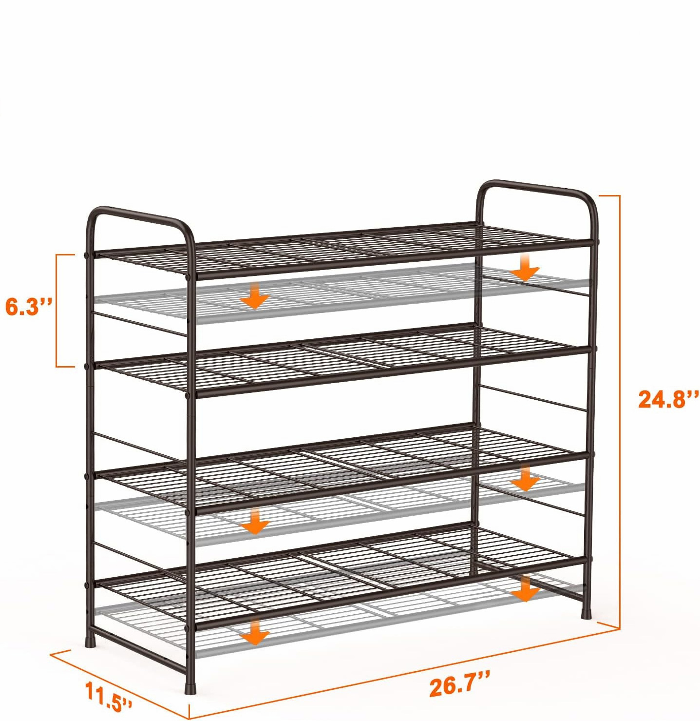 Fashion Shoes Shelf Commercial Metal Wire Shoe Rack