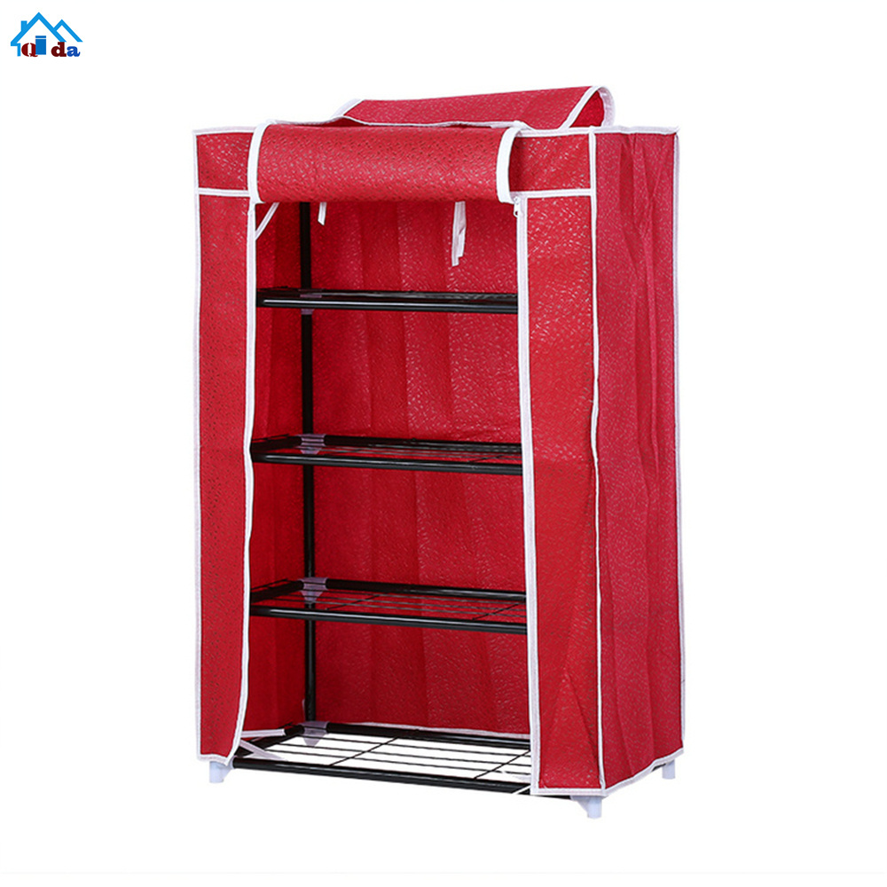 50 pair portable fabric shoe rack organizer cabinet for store steel double layer shoes foldable matel shelf for home modern