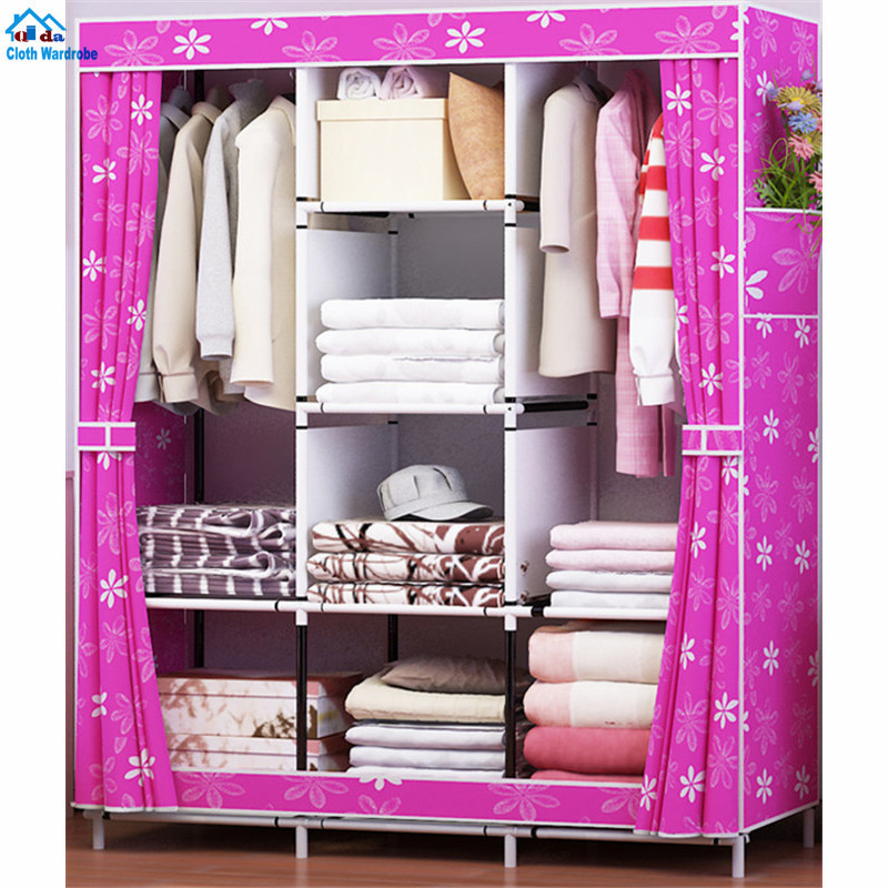 2018 Freestanding Plastic diy folding cupboard baby wardrobe cupboard kids wardrobe