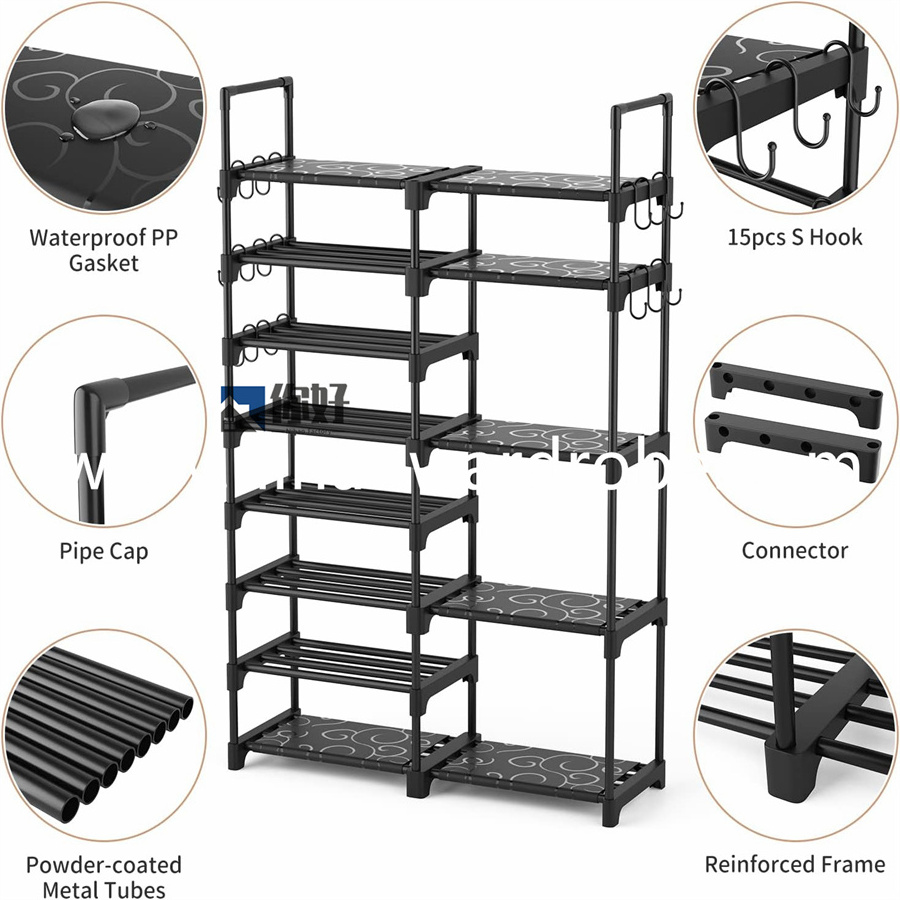 shoe rack bench 30 Pair 10 Tier Space Saving Storage Organizer Free Standing Shoe Tower Rack