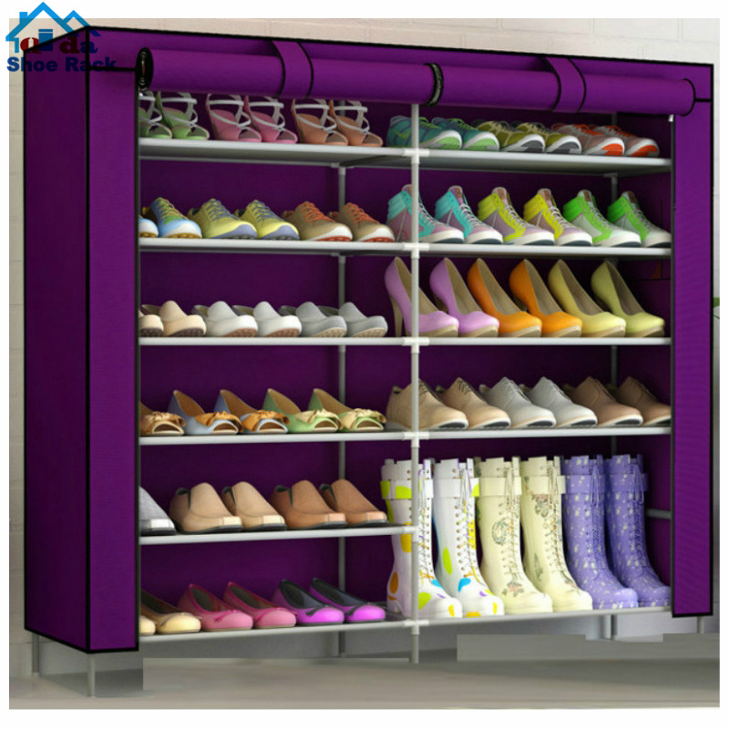 8 layers stackable overdoor shoe rack hanging and can hold 24 pairs shoe