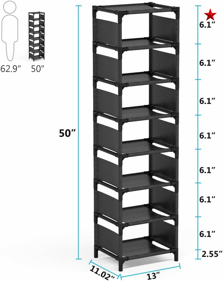 plastic 10 shelf hanging shoe organizer Shoe Tower Organizer Cabinet, Stackable Shoe Rack Storage Shelves