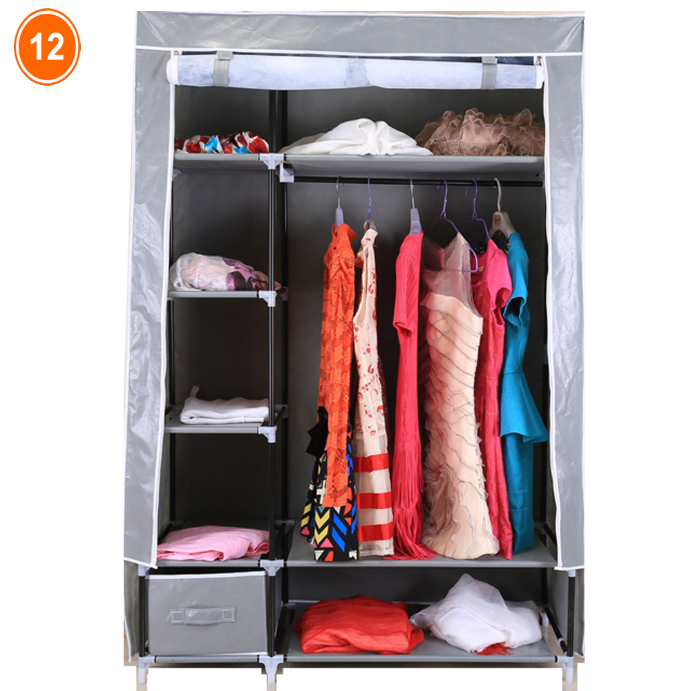 QIDA DIY plastic foldable portable folding doors cupboard pp cube cabinet kids wardrobe