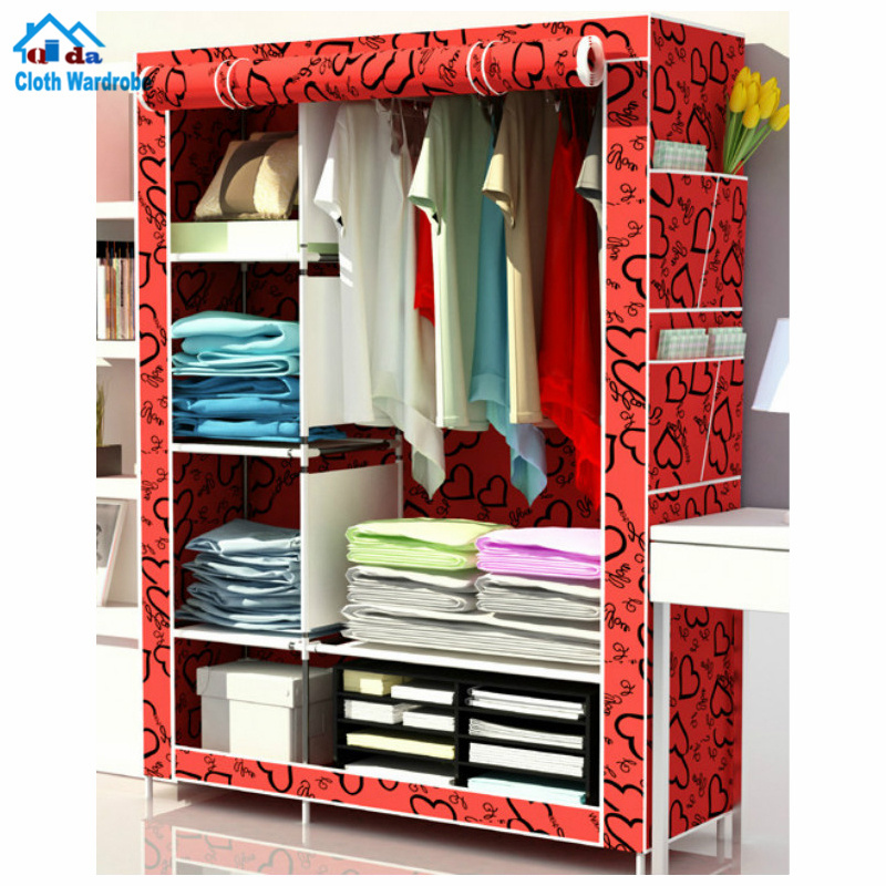 Children folding cheap corner bedroom wardrobe Quick Assemble Folding Armoire bedroom Wardrobe for kids