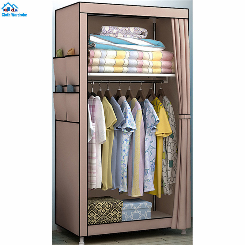 Small stable Oxford cloth portable fabric wardrobe with cover cloth wardrobe