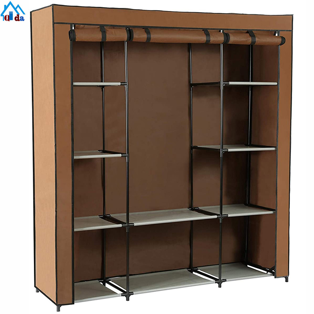 NEW Portable Clothes Garment Rack 4 Shelves Storage Closet Organizers Heavy Duty Assemble Wardrobe