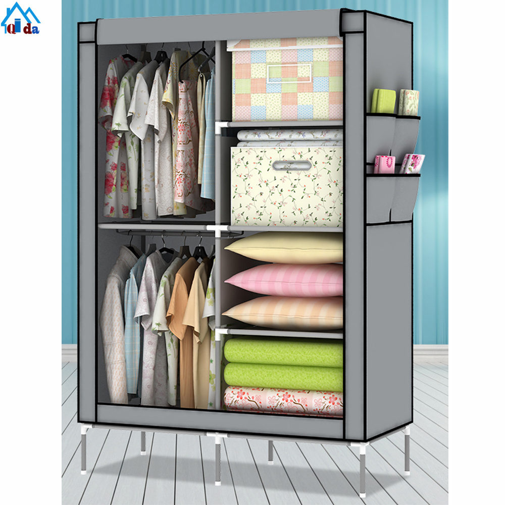 NEW Portable Clothes Garment Rack 4 Shelves Storage Closet Organizers Heavy Duty Assemble Wardrobe