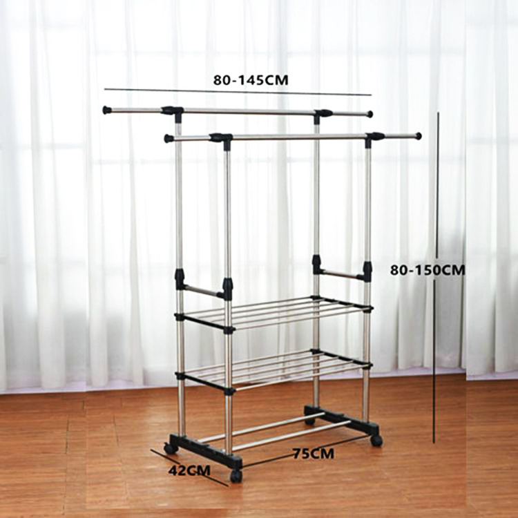 QIDA Portable Folding Stainless Steel Cloth Hanger For Shops Cloth Drying Rack