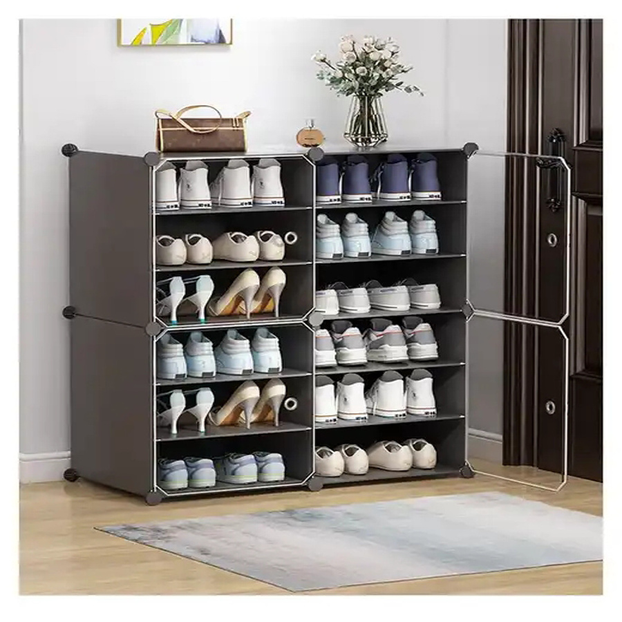 Hot selling plastic collapsible shoe rack 50 pairs