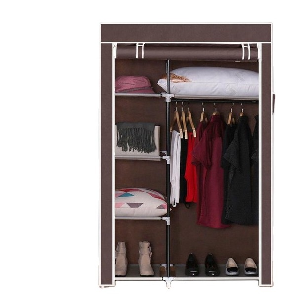 modular wardrobe Portable Closet And Clothes Rack With Cover And Double Doors