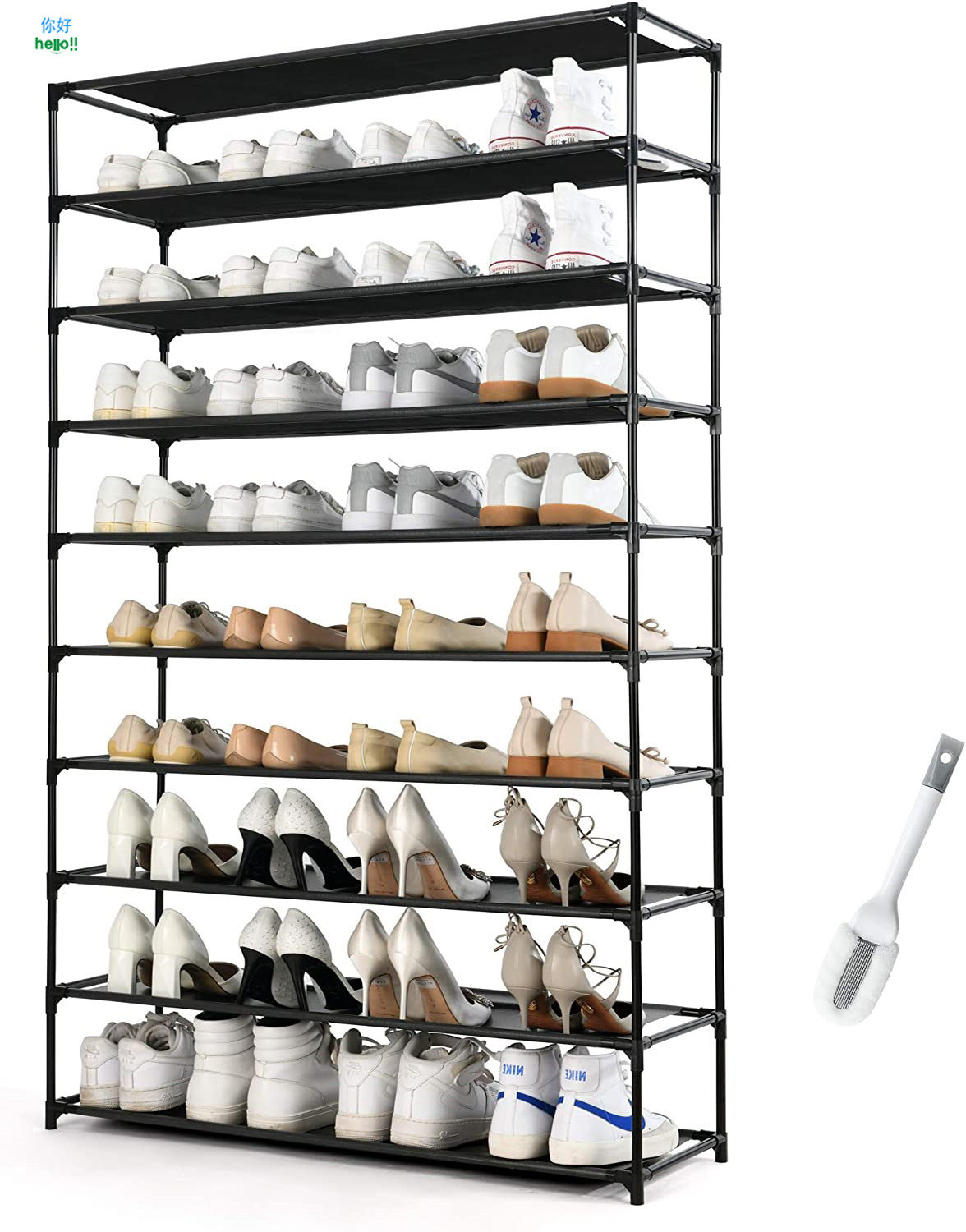 Latest 54 Pairs Metal Shoes Storage Rack Wall Mounted Over The Door Shoe Rack For Home