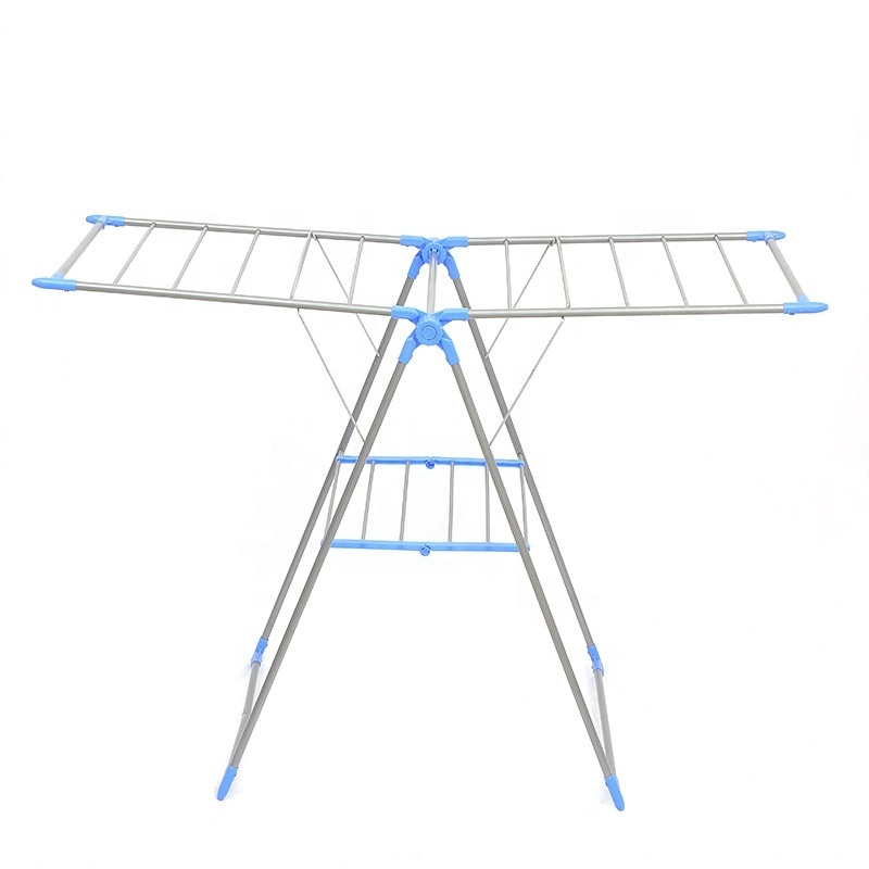 Wholesale balcony multifunction new floor folding cloth hangers wing folding hanger rack