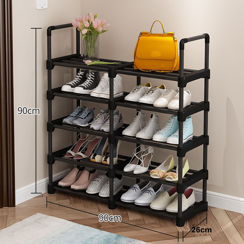 Shoe Rack Metal Shoe Tower Shoe Storage Organizer Unit Entryway Shelf Cabinet with 4 steel pipe