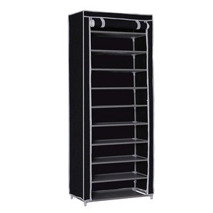 7 Tiers Portable Shoe Rack Closet with Fabric Shoe Storage Organizer Cabinet Black