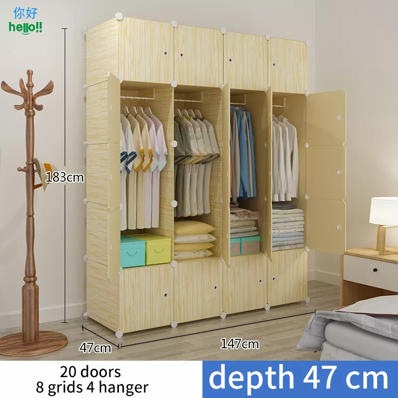 Children Wardrobe Kid Cute Baby Portable Closet Bedroom Armoire Clothes Hanging Storage Rack Cube Organizer