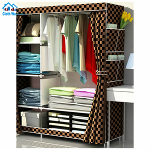 Big popular cloth DIY style metal closets large increase folding fabric wardrobe for organization