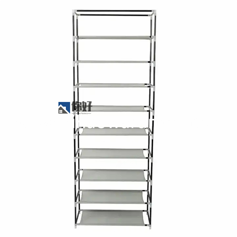 Non Woven Shoe Rack Portable Organizer Canvas Shoe Cabinet Space Saving Metal Shelf Shoe Rack With Cover