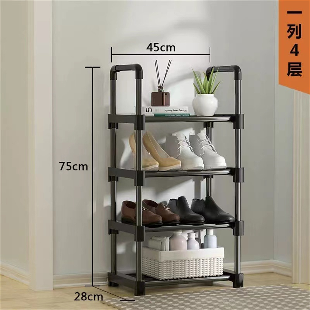 Wholesale 4-tier Stackable Small Shoe Rack Lightweight Shoe Rack Storage Organizer