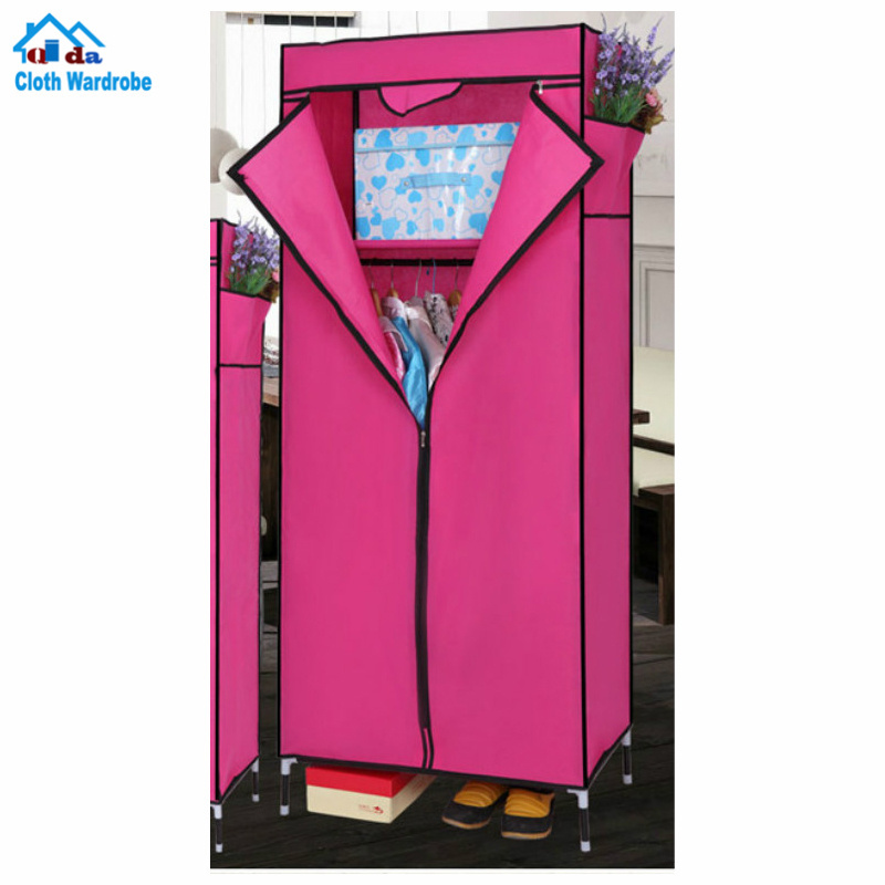 Chinese blue wardrobe/ folding canvas wardrobe/ folding cupboard wardrobe