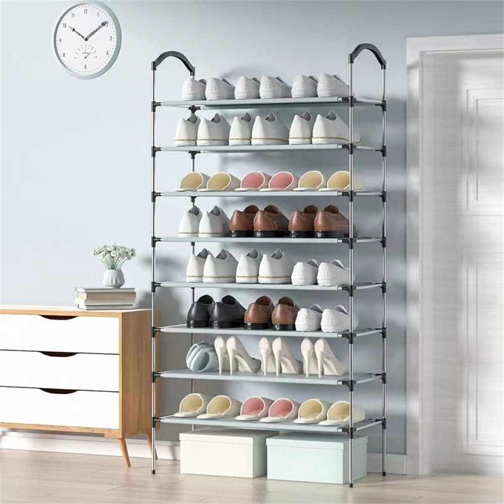 3 Tiers Modern Shoe Rack Shoe Hanger Solid Room Organizer Shoes Shelf Multi-functional Bedroom Storage Household Black