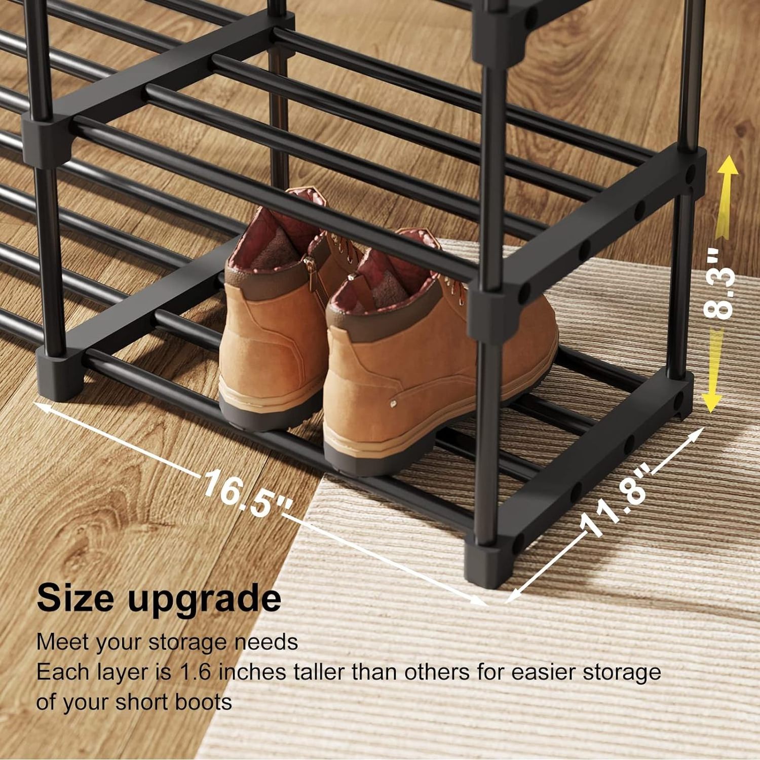 Portable Closet Wardrobe Clothes Rack with Shelves Freestanding Closet Organizer with Shoe Rack for Hanging Clothes