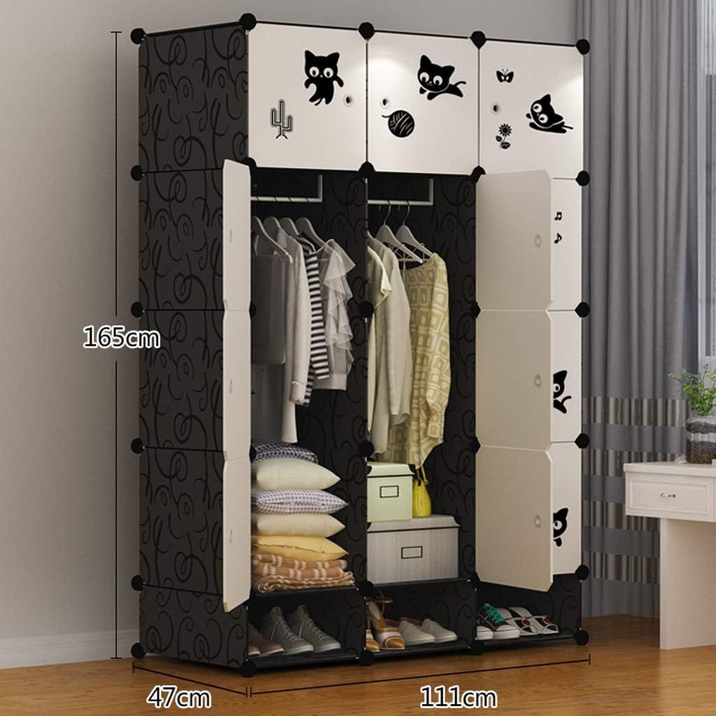 Cube Storage Organizer - 9 Cubes | Stackable Portable Closet Organizer Shelves Modular Cabinet with Doors and Hammer