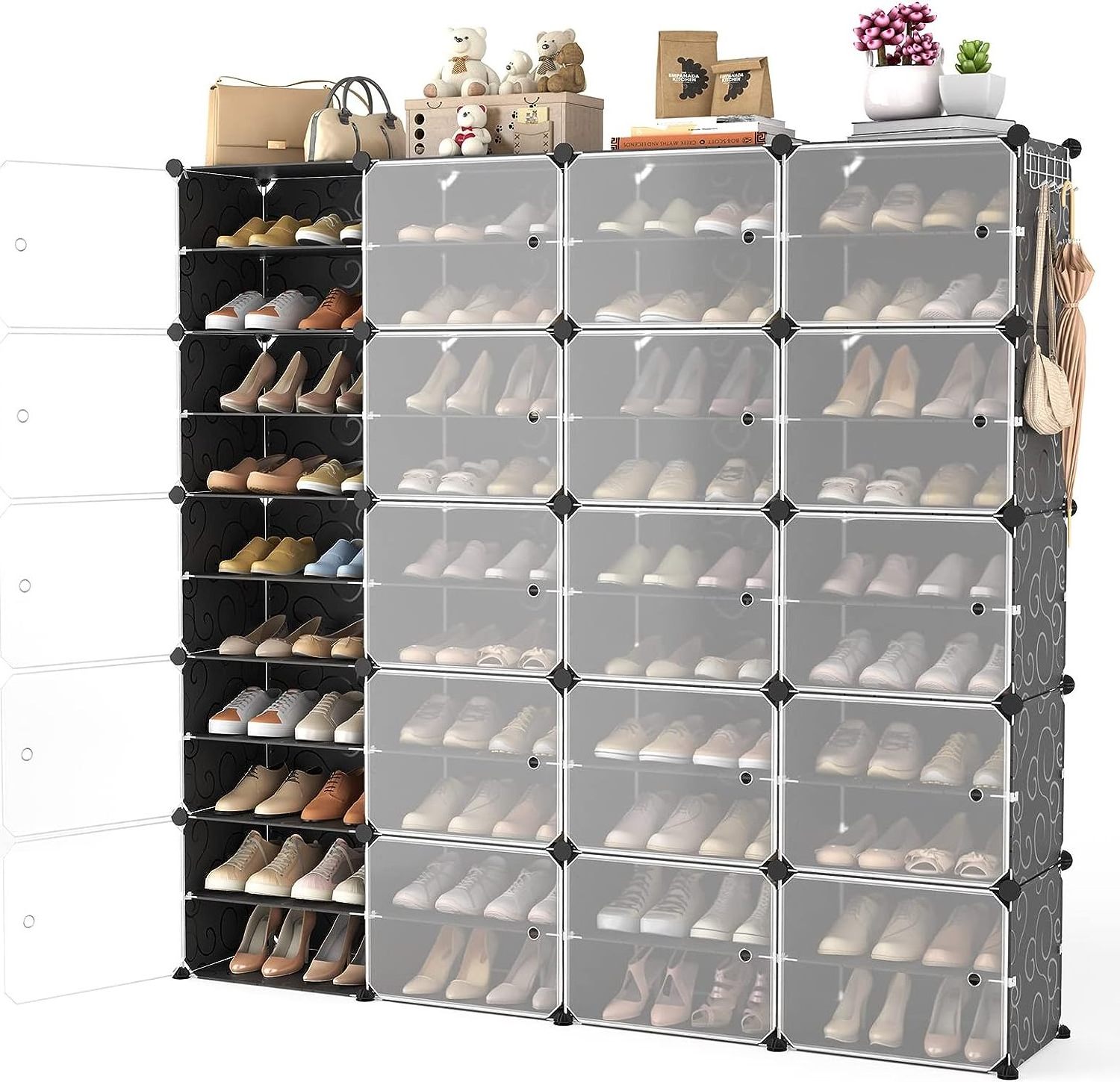 Plastic Cube Storage 6-cube Closet Organizer Storage Shelves Cubes Organizer Diy Plastic Closet Cabinet Modular Book Shelf Organ