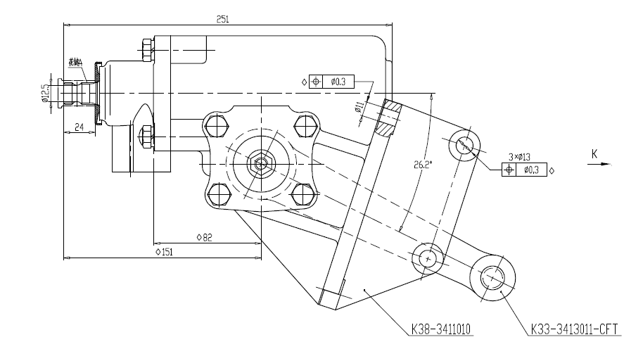 Power steering gear for Foton truck