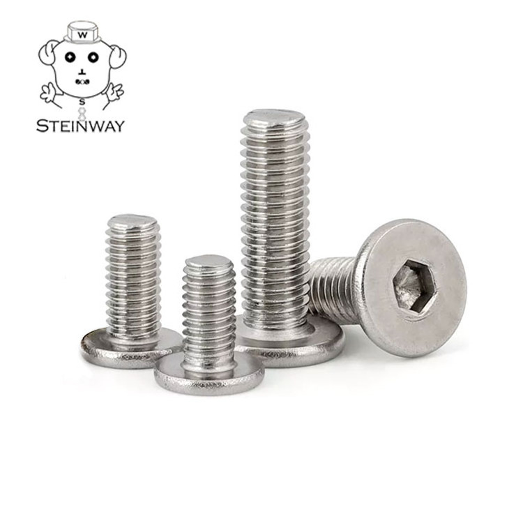 Stainless Steel M6 M8 M10 Bevel Edge Flat Head Hex Socket Furniture Insert Screws Joint Connector Bolts And Barrel Nuts